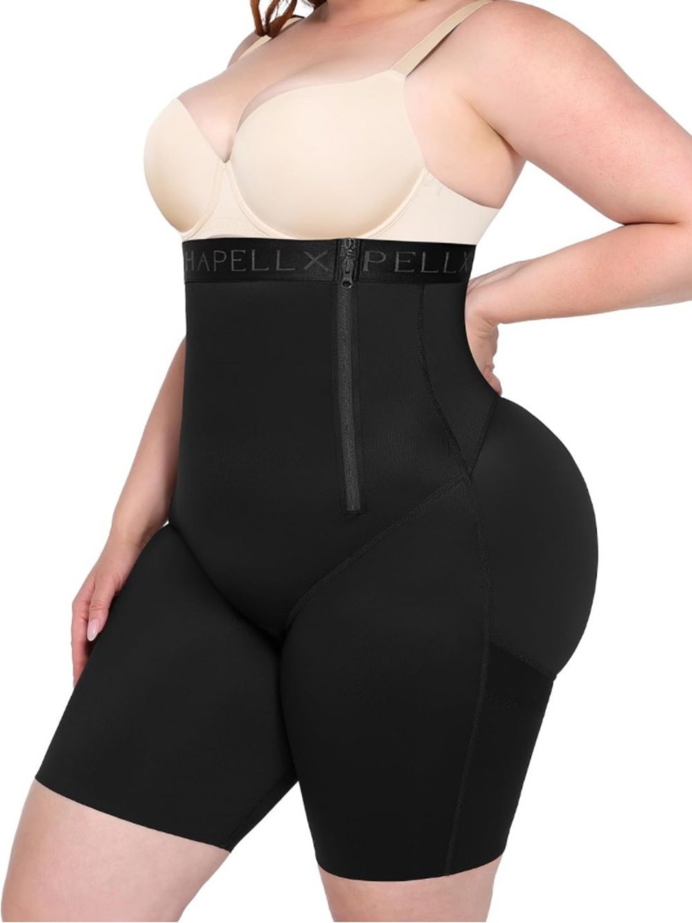 Women's 3XL Shapellx High-Waist Black Shapewear Shorts